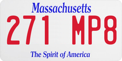 MA license plate 271MP8