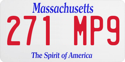 MA license plate 271MP9