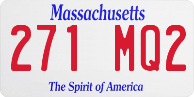 MA license plate 271MQ2