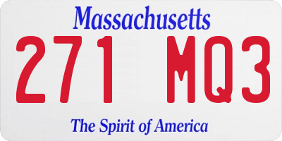 MA license plate 271MQ3