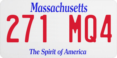 MA license plate 271MQ4