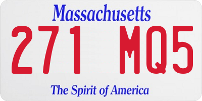 MA license plate 271MQ5