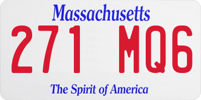 MA license plate 271MQ6