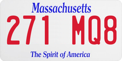 MA license plate 271MQ8