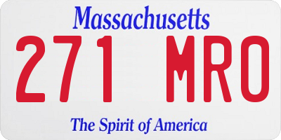 MA license plate 271MR0