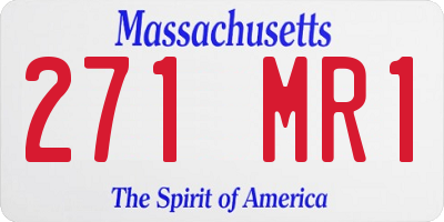 MA license plate 271MR1