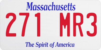 MA license plate 271MR3