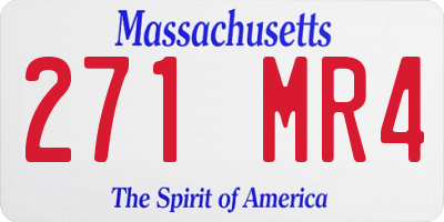 MA license plate 271MR4