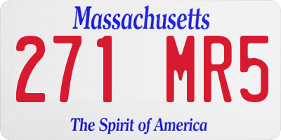 MA license plate 271MR5