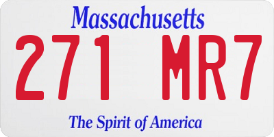 MA license plate 271MR7