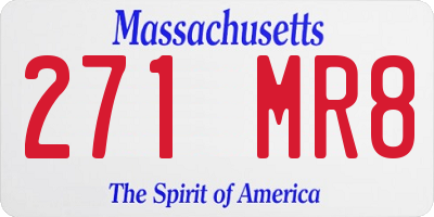 MA license plate 271MR8