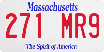 MA license plate 271MR9