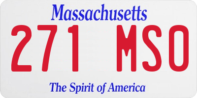 MA license plate 271MS0