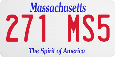 MA license plate 271MS5