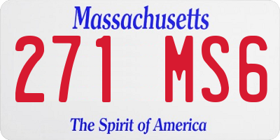 MA license plate 271MS6