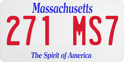 MA license plate 271MS7
