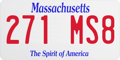MA license plate 271MS8