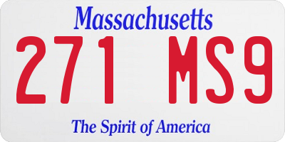 MA license plate 271MS9