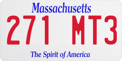 MA license plate 271MT3