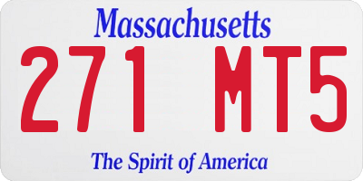MA license plate 271MT5