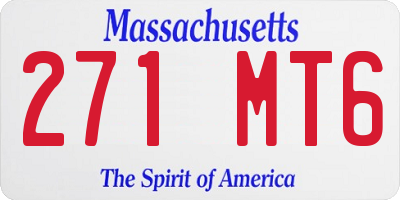 MA license plate 271MT6