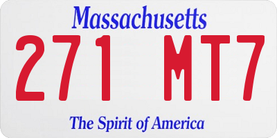 MA license plate 271MT7