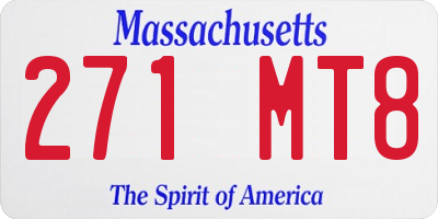 MA license plate 271MT8