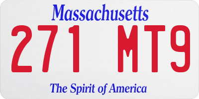 MA license plate 271MT9