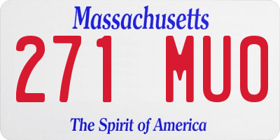 MA license plate 271MU0