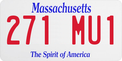 MA license plate 271MU1