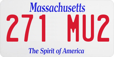 MA license plate 271MU2