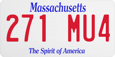 MA license plate 271MU4