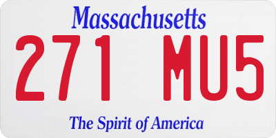 MA license plate 271MU5