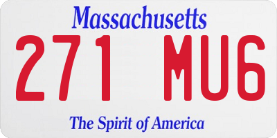 MA license plate 271MU6