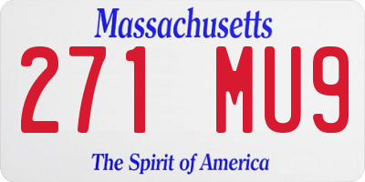 MA license plate 271MU9