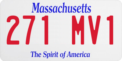 MA license plate 271MV1