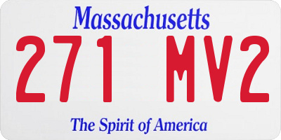MA license plate 271MV2