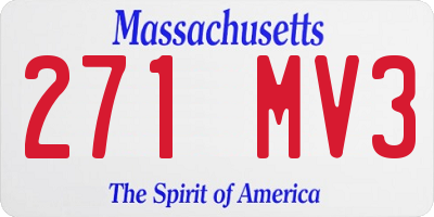 MA license plate 271MV3