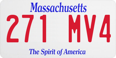 MA license plate 271MV4