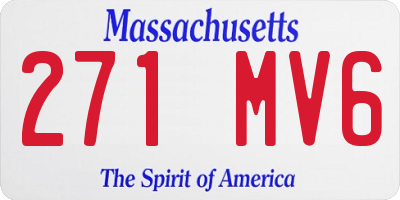 MA license plate 271MV6