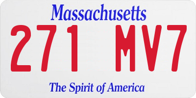 MA license plate 271MV7