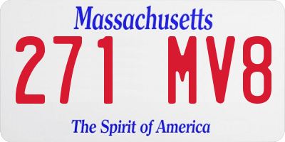 MA license plate 271MV8