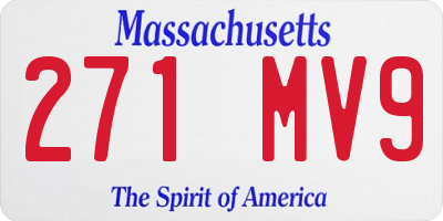 MA license plate 271MV9