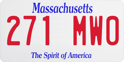 MA license plate 271MW0