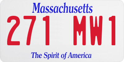 MA license plate 271MW1