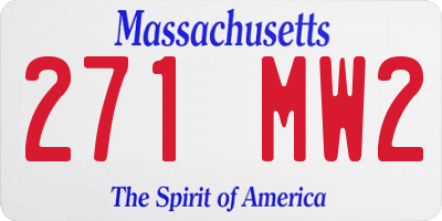 MA license plate 271MW2