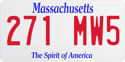 MA license plate 271MW5