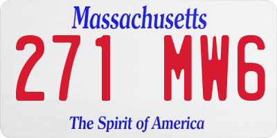 MA license plate 271MW6