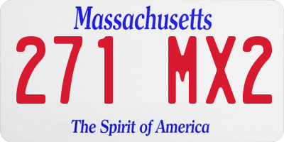 MA license plate 271MX2