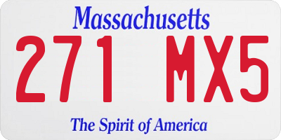 MA license plate 271MX5